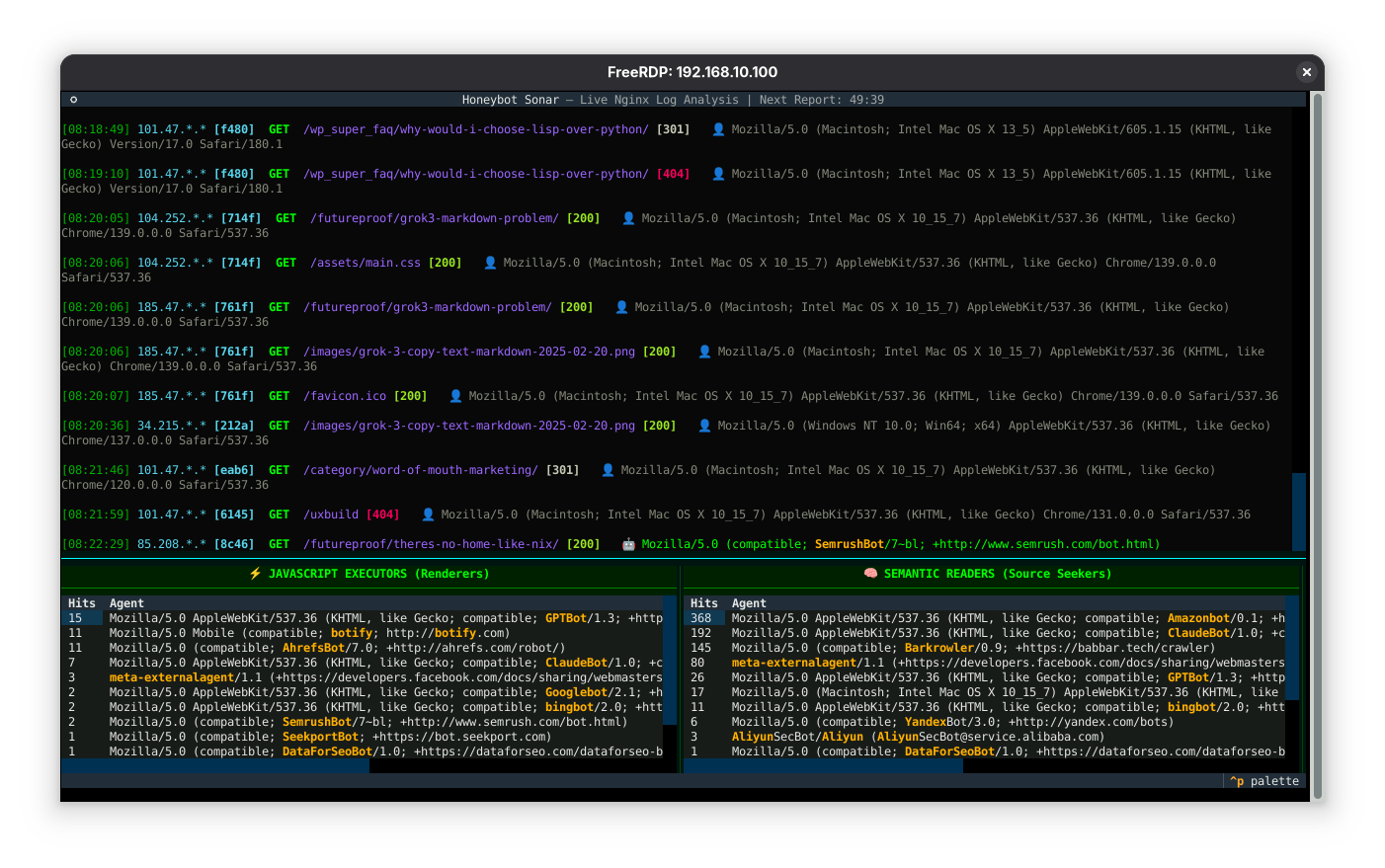 Show AI Agents in Web Log